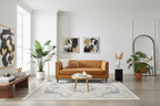 Tan Vegan Leather Channel Tufted Loveseat, 2-Seat
