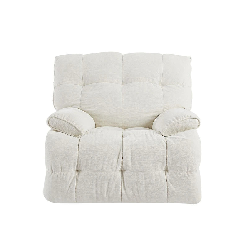 Cream Fabric Swivel Rocker Recliner – Single Seat