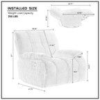 Cream Fabric Swivel Rocker Recliner – Single Seat