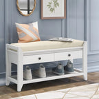 White / Navy Blue / Natural / Brown / Espresso Entryway Bench with Drawers – 2-Person