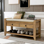 White / Navy Blue / Natural / Brown / Espresso Entryway Bench with Drawers – 2-Person