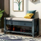 White / Navy Blue / Natural / Brown / Espresso Entryway Bench with Drawers – 2-Person