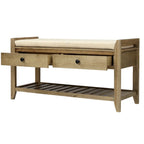 White / Navy Blue / Natural / Brown / Espresso Entryway Bench with Drawers – 2-Person