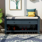 White / Navy Blue / Natural / Brown / Espresso Entryway Bench with Drawers – 2-Person