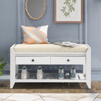 White / Navy Blue / Natural / Brown / Espresso Entryway Bench with Drawers – 2-Person