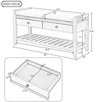 White / Navy Blue / Natural / Brown / Espresso Entryway Bench with Drawers – 2-Person