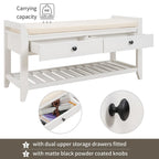 White / Navy Blue / Natural / Brown / Espresso Entryway Bench with Drawers – 2-Person