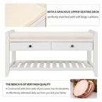 White / Navy Blue / Natural / Brown / Espresso Entryway Bench with Drawers – 2-Person