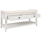 White / Navy Blue / Natural / Brown / Espresso Entryway Bench with Drawers – 2-Person