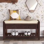 White / Navy Blue / Natural / Brown / Espresso Entryway Bench with Drawers – 2-Person