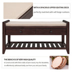 White / Navy Blue / Natural / Brown / Espresso Entryway Bench with Drawers – 2-Person