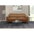  Eden Modern Camel Leather Sofa With 2 Recliners