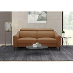  Eden Modern Camel Leather Sofa With 2 Recliners