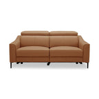 Camel Leather Power Recliner Sofa, Seats 3
