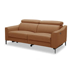 Camel Leather Power Recliner Sofa, Seats 3