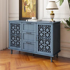 Blue / Dark Green 2-Door 3-Drawer Storage Cabinet, Classic Style, for 1