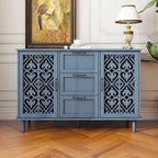 Blue / Dark Green 2-Door 3-Drawer Storage Cabinet, Classic Style, for 1