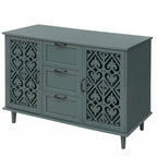 Blue / Dark Green 2-Door 3-Drawer Storage Cabinet, Classic Style, for 1