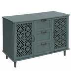 Blue / Dark Green 2-Door 3-Drawer Storage Cabinet, Classic Style, for 1