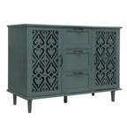 Blue / Dark Green 2-Door 3-Drawer Storage Cabinet, Classic Style, for 1