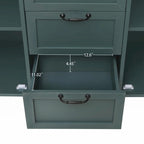 Blue / Dark Green 2-Door 3-Drawer Storage Cabinet, Classic Style, for 1