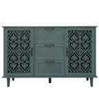 Blue / Dark Green 2-Door 3-Drawer Storage Cabinet, Classic Style, for 1