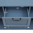 Blue / Dark Green 2-Door 3-Drawer Storage Cabinet, Classic Style, for 1