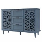 Blue / Dark Green 2-Door 3-Drawer Storage Cabinet, Classic Style, for 1