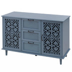 Blue / Dark Green 2-Door 3-Drawer Storage Cabinet, Classic Style, for 1