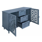 Blue / Dark Green 2-Door 3-Drawer Storage Cabinet, Classic Style, for 1