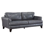 Gray & Espresso Brown Contemporary Sofa, Seats 3