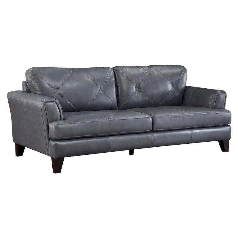 Gray & Espresso Brown Contemporary Sofa, Seats 3