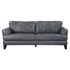 Gray & Espresso Brown Contemporary Sofa, Seats 3