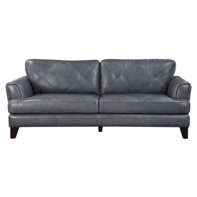 Gray & Espresso Brown Contemporary Sofa, Seats 3