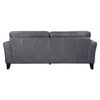 Gray & Espresso Brown Contemporary Sofa, Seats 3