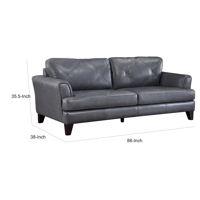 Gray & Espresso Brown Contemporary Sofa, Seats 3