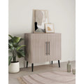 Oak / Maple / Grey Mid-Century Modern Accent Cabinet – Single