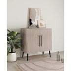 Oak / Maple / Grey Mid-Century Modern Accent Cabinet – Single