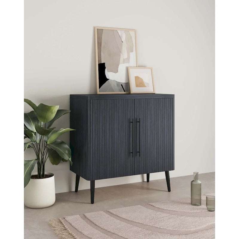 Oak / Maple / Grey Mid-Century Modern Accent Cabinet – Single