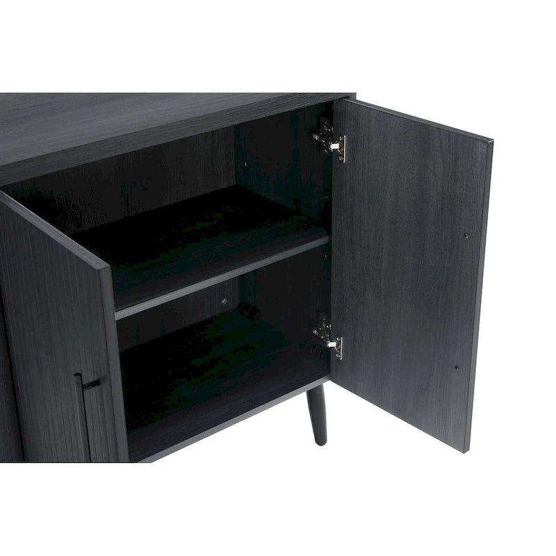 Oak / Maple / Grey Mid-Century Modern Accent Cabinet – Single