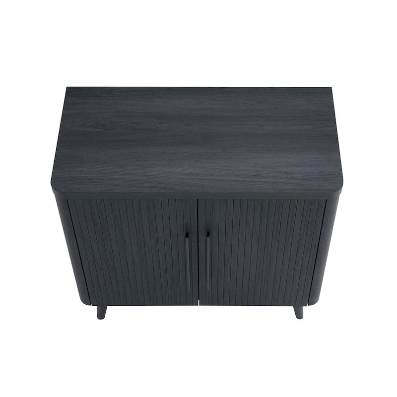 Oak / Maple / Grey Mid-Century Modern Accent Cabinet – Single