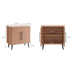Oak / Maple / Grey Mid-Century Modern Accent Cabinet – Single