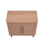 Oak / Maple / Grey Mid-Century Modern Accent Cabinet – Single