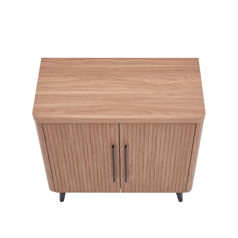 Oak / Maple / Grey Mid-Century Modern Accent Cabinet – Single