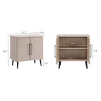 Oak / Maple / Grey Mid-Century Modern Accent Cabinet – Single