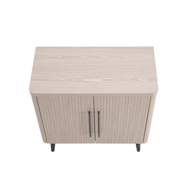 Oak / Maple / Grey Mid-Century Modern Accent Cabinet – Single