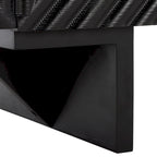 Natural / Black Acacia Wood 4-Door Sideboard, Seats 1