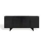 Natural / Black Acacia Wood 4-Door Sideboard, Seats 1
