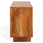 Natural / Black Acacia Wood 4-Door Sideboard, Seats 1