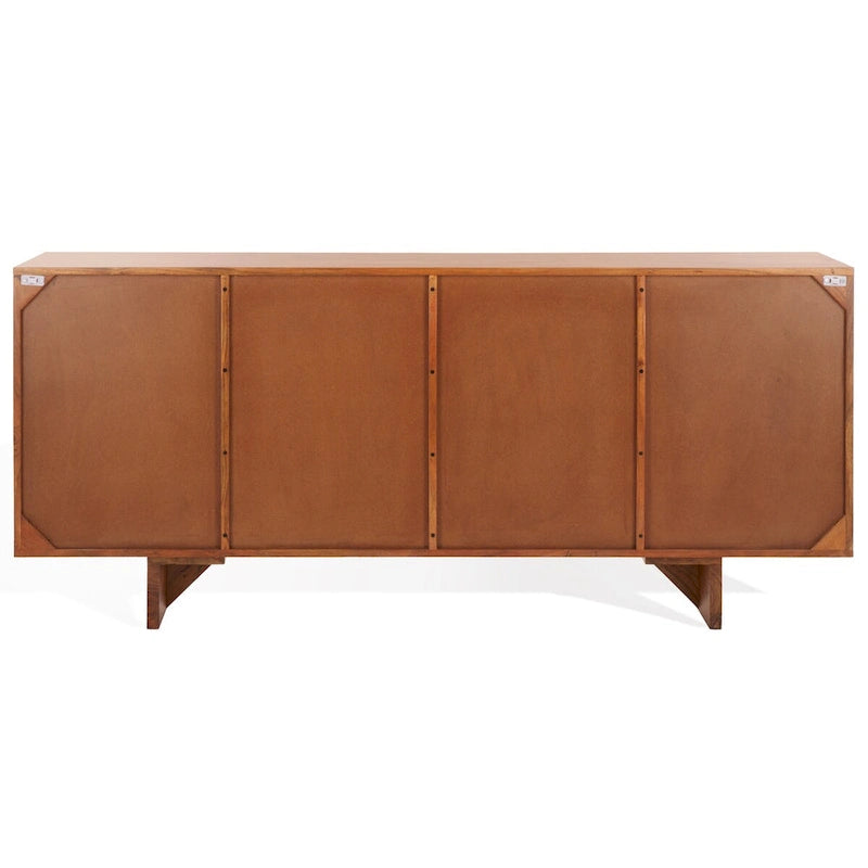 Natural / Black Acacia Wood 4-Door Sideboard, Seats 1